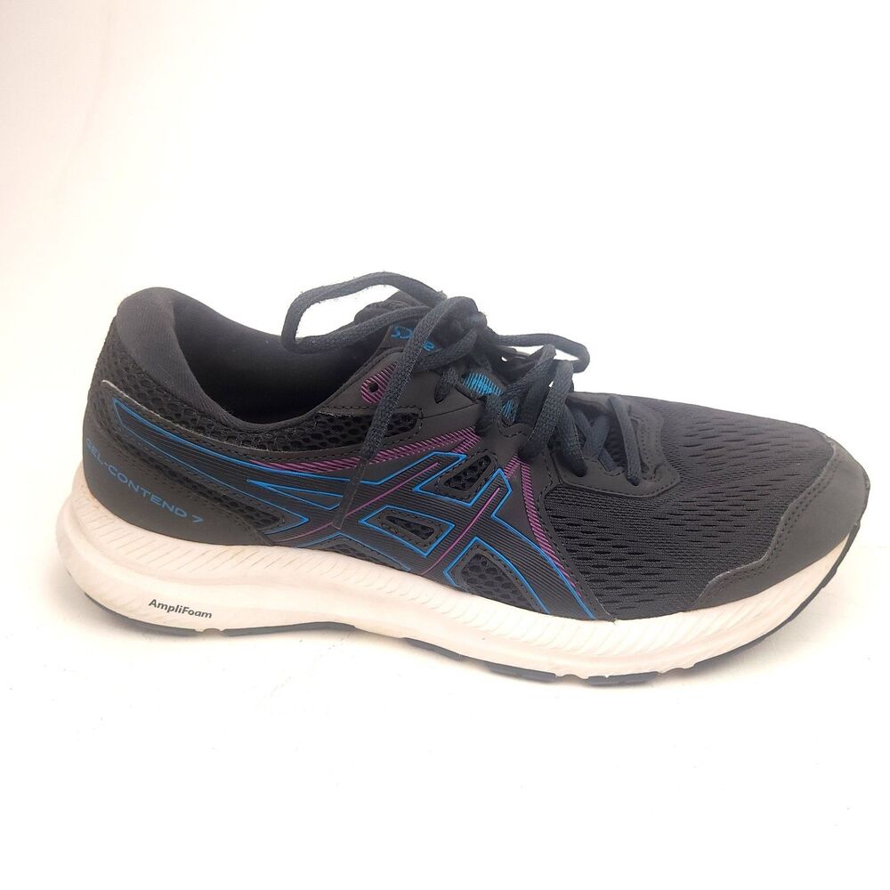 Asics Womens Gel Contend 7 1012A911 Black Running Shoes Sneakers Size 10